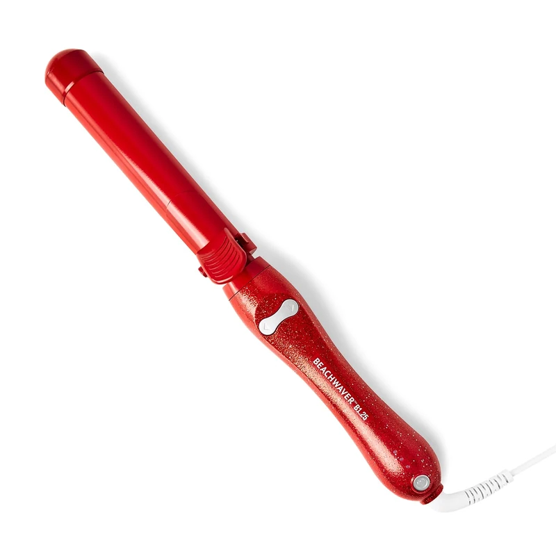 Beachwaver B Series - Curling Iron with Ceramic Barrel for Smooth Curling - Hair Curler for All Hair Lengths and Types - B1.25 Red Glitter - 31.75 mm