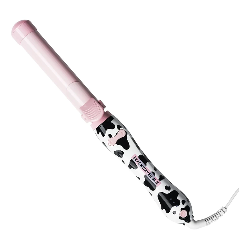 Beachwaver Co. B1.25 Rotating Curling Iron - Wavy West Pink | Automatic 1 1/4-Inch Ceramic Curling Iron - Larger Barrel Size for Medium-to-Long Hair! | Auto-Shut Off, Travel-Friendly, Dual Voltage
