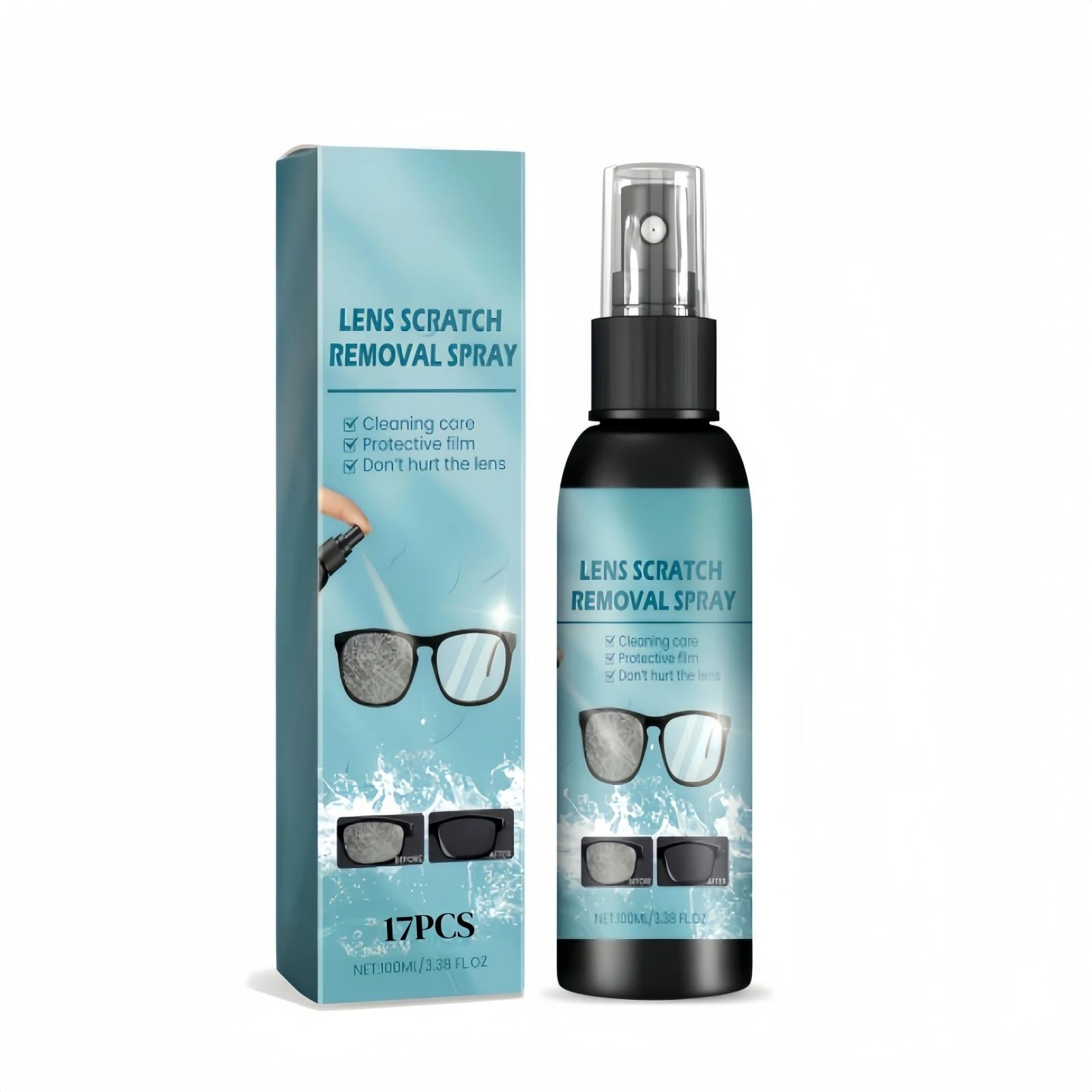 Gartiage Eyeglass Scratch Remover for Lenses, Eyeglass Cleaner Spray, Glasses Lens Scratch Remover for Eyeglasses, Sunglasses Cleaning Kit (17)