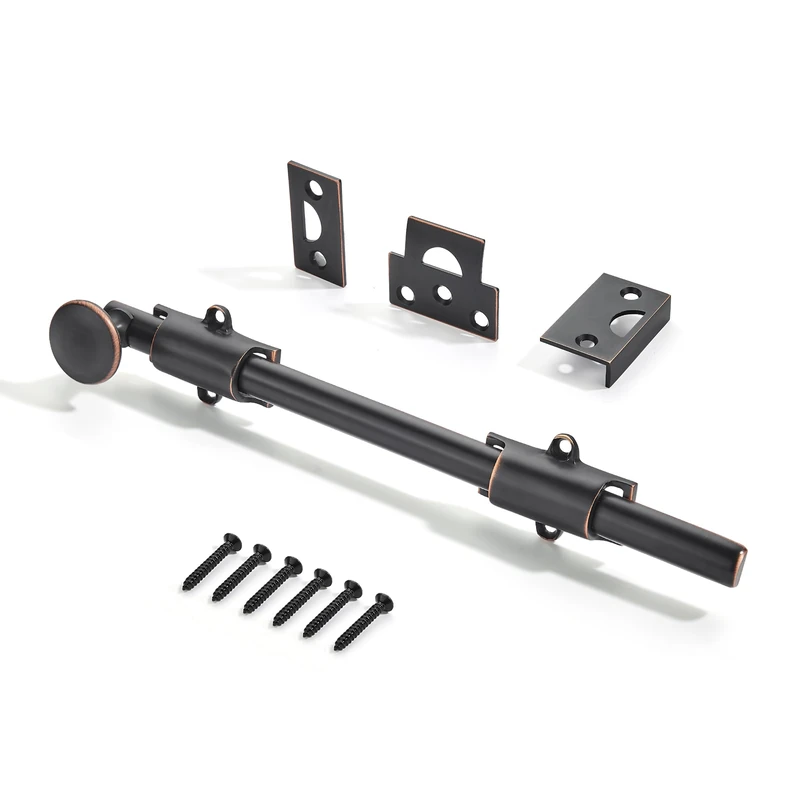 khtumeware 12 inches 1-Pack, Venetian Bronze Solid Brass Dutch Door Surface Slide Latches & Slide Surface Bolts, Decorative Surface Slide Bolts for Windows and Doors