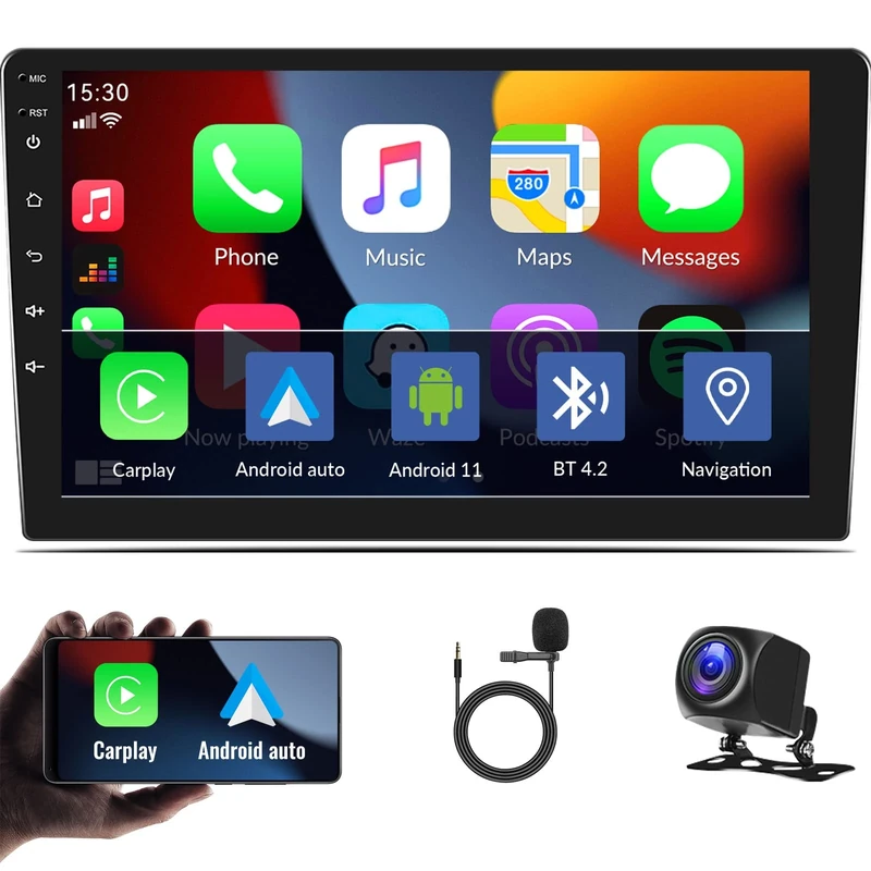 SIXWIN Android 13 Car Radio for Hyundai Tucson 2006-2013 with Wireless CarPlay Android Auto Mirror Link 2G+64G 10.1 Inch Touchscreen with 26UI Bluetooth GPS Navigation WiFi FM Backup Camera MIC - Image 1