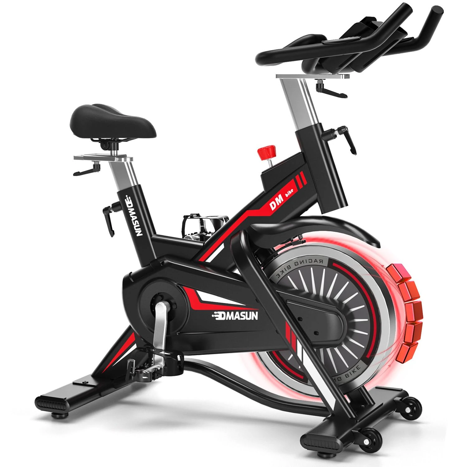 DMASUN Exercise Bike with Home Use, Professional Spin Bike with Super Quiet Magnetic Resistance, Indoor Cycling Bike with Shock Absorption, Comfortable Seat for Home Gym Training - 350/400LBs Capacity