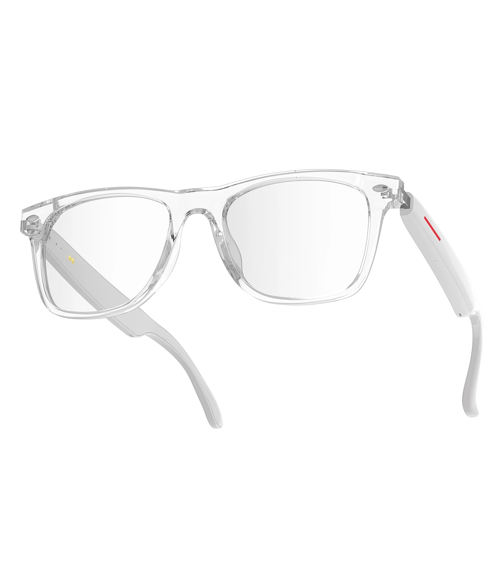 Smart Glasses for Men and Women, Open Ear Bluetooth Audio Glasses, Sunglasses Built in Mic & Speakers, Blue Light Filter & UV Pretection Polarized Lenses, IP65 Waterproof Bluetooth Glasses, White