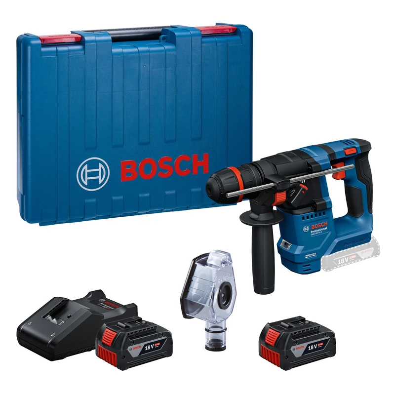Bosch Professional 18V System Cordless Rotary Hammer GBH 18V-18 X (One Chuck, incl. 2X GBA 4.0Ah, GAL 18V-40, GDE 24)
