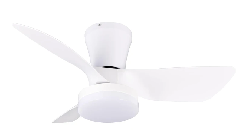 Reality Leuchten Randers R64412131 Ceiling Fan, Matte White, Metal, 20W, 2700K - 6500K, Remote Control Included, Dimmable, Night Light