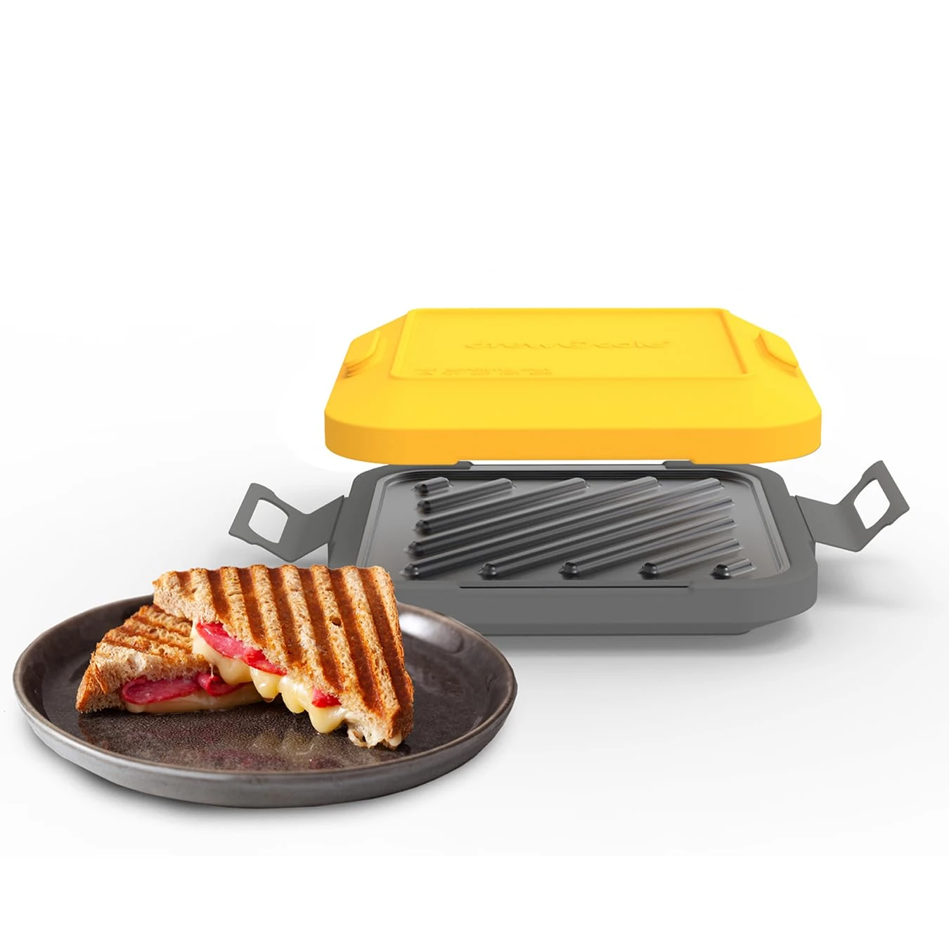 Clever Microwave Toastie Maker with Thermawave Grill Plates - Extra Crispy Toasties & Panini Maker - Thick Metal Non-Stick Plates for Crunchy Sandwiches - No Soggy Results - Compact & Dishwasher Safe