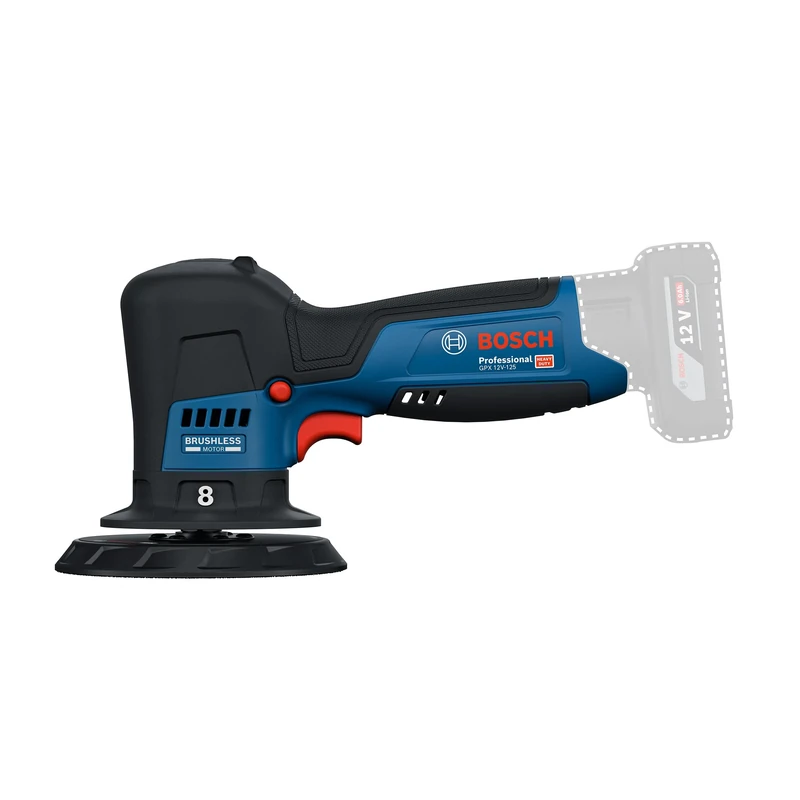 Bosch Professional 12V System Cordless Polisher GPX 12V-125 (incl. Mounted 125mm Velcro Backing pad, polishing Foam Cut pad 125mm)
