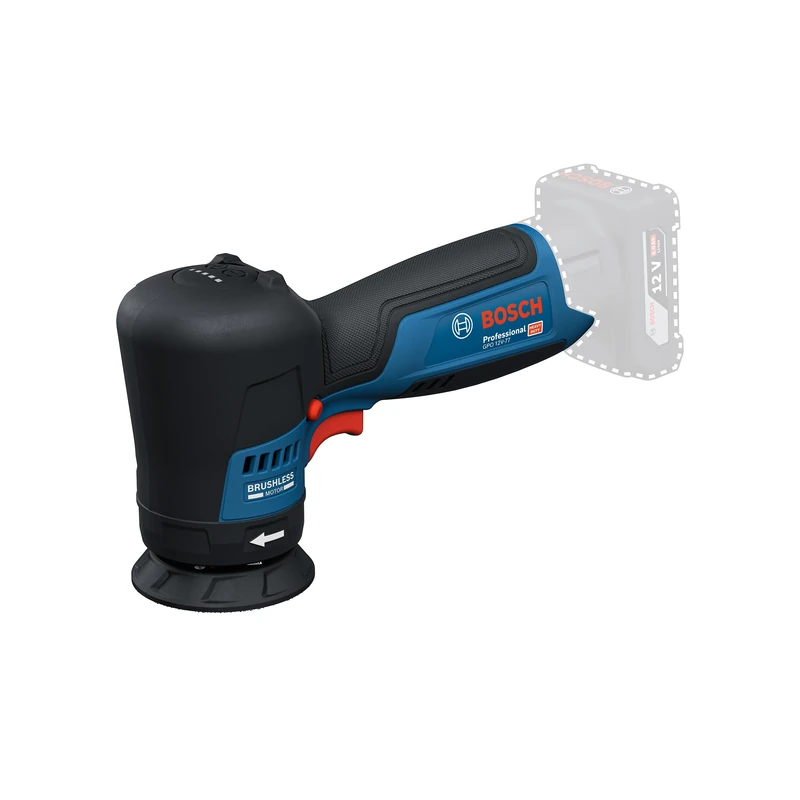 Bosch Professional 12V System Cordless Polisher GPO 12V-77 (incl. Mounted 77mm Hook and Loop Backing pad, polishing Foam Cut pad 77mm)
