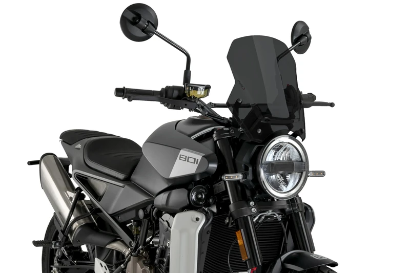 Puig 22189F New Generation Sport Windshield with aerodynamic design; improved functionality and sporty style for motorcycle, Dark Smoke