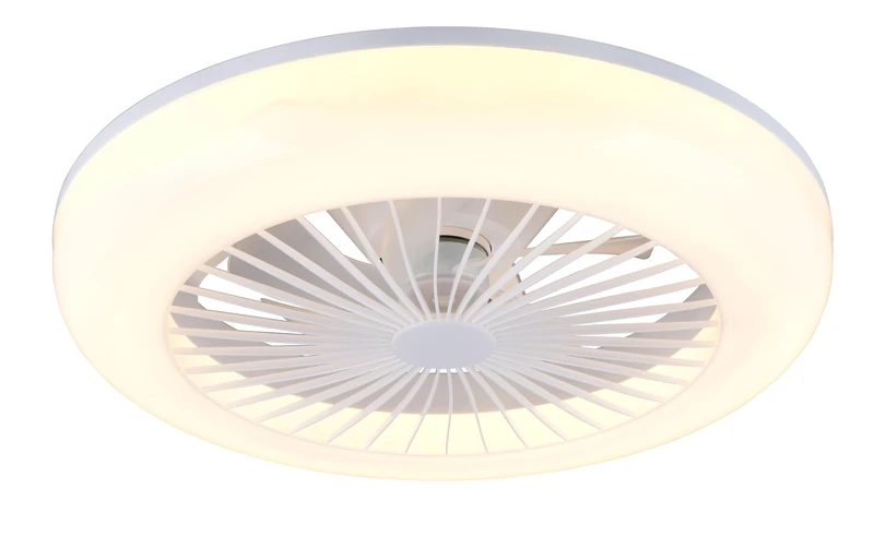 Reality Leuchten MORA R64032101 Ceiling Fan, White, 10W, 2700K - 6500K, 1400 lm, Dimmable