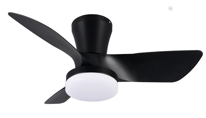 Reality Leuchten RANDERS R64412132 Ceiling Fan, Matte Black, Metal, 20W, 2700K - 6500K, Remote Control Included, Dimmable, Night Light