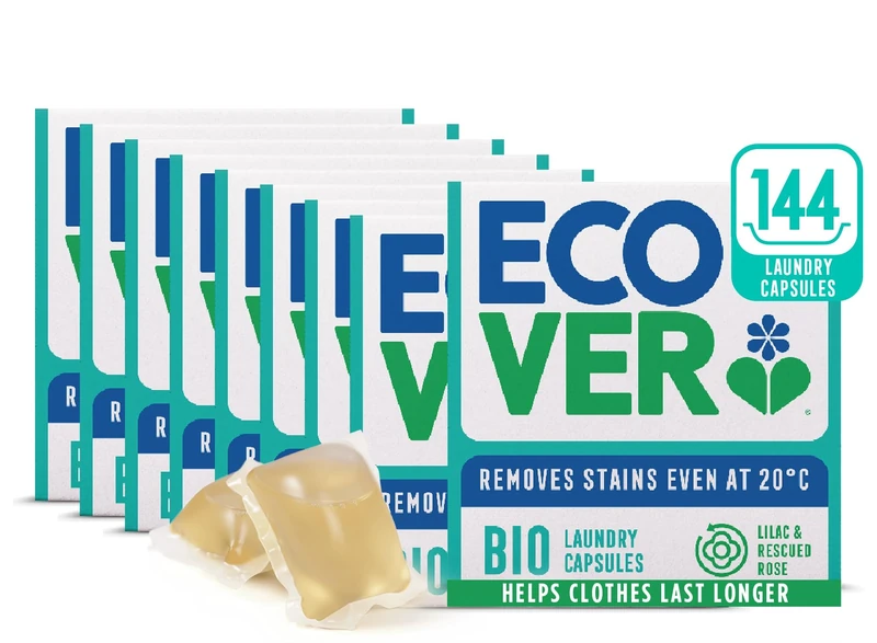 Ecover Bio Washing Capsules - Lilac & Rescued Rose, 8x18 Pack