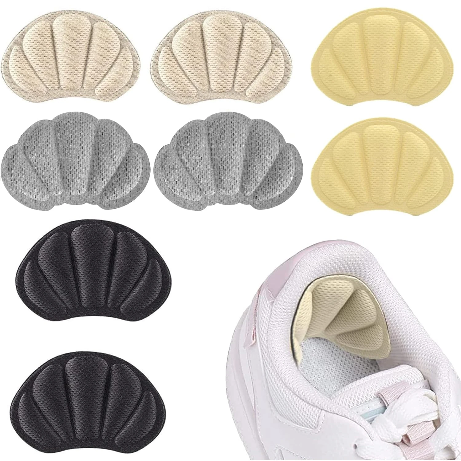 Heel Cushion Inserts,Self-Adhesive Heel Cushion Pads,Foot Cushions Pads Shoe Inserts for Women and Men,Heel Grips for Shoes Too Big Shoe Pads（4 Pairs）