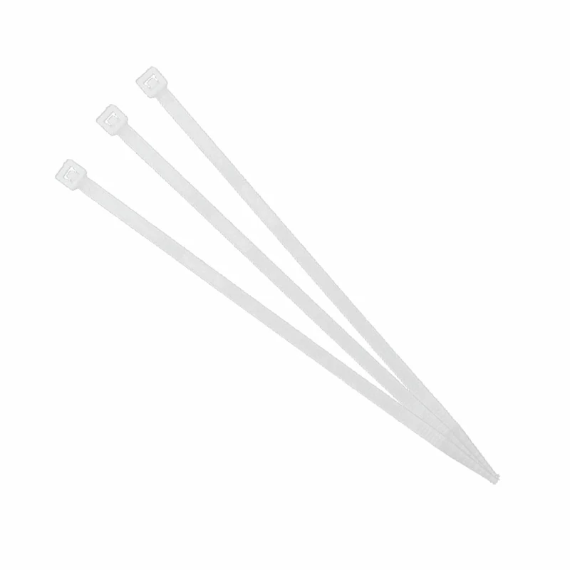 Transparent Nylon Cable tie 7.5x450mm (100 Units) - Ideal for securing Cables and organizing Electrical installations.