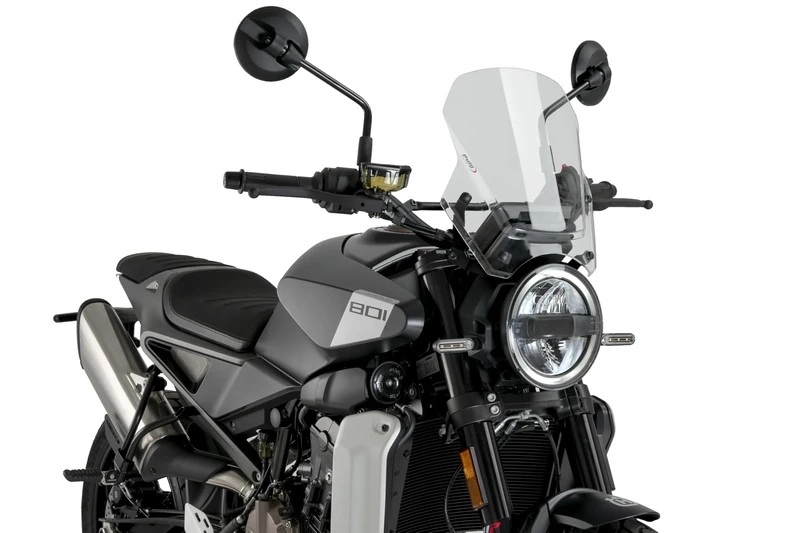 Puig 22189W New Generation Sport Windshield with aerodynamic design; improved functionality and sporty style for motorcycle, Clear