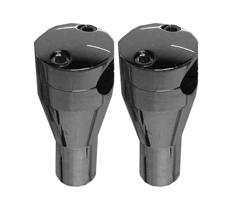 Hi Level 4" Chrome Motorcycle Handlebar Risers – Round Style | Fits 1" Handlebars | 1 7/8" Base Width | Heavy-Duty Steel Construction | Universal Motorcycle Riser Upgrade