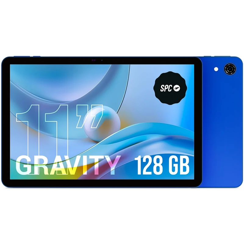 SPC Gravity - 11" HD blue tablet | Octa-Core, 4GB RAM and 128GB of expandable storage | 7 hours of battery life with reverse charging | Dual Band WiFi and Android 14