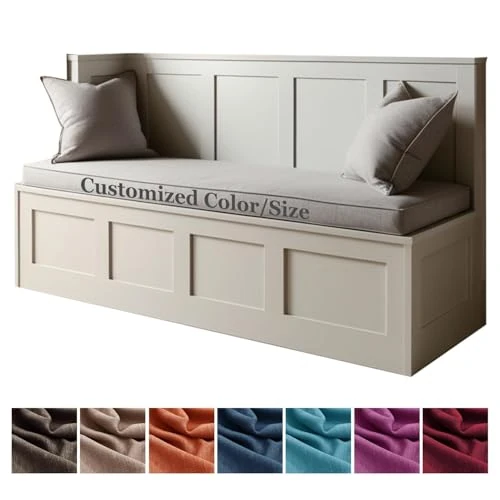 YFHT Custom Bench Cushion, Window Seat Cushions Indoor, Non-Slip Bench Seat Cushion, 50D High-Resilience Foam, Garden Bench Cushions For Outdoor Furniture, Optional Piping And Colors (Thickness 15 cm)