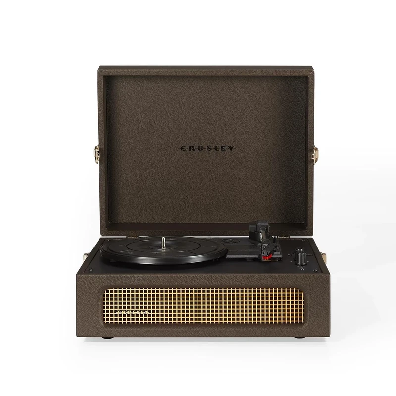 Crosley Voyager Portable Turntable - Bluetooth Record Player, 3-Speed Suitcase Vinyl Player, Home Turntables for Vinyl Records, Built in Stereo Speakers & Bluetooth Receiver, AUX Input, Cocao