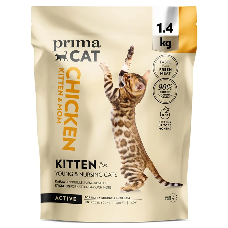 PrimaCat - Complete Dry Chicken Flavoured Cat Food, Kitten and Nursing Cat Food, 1.4kg- Amazon Exclusive