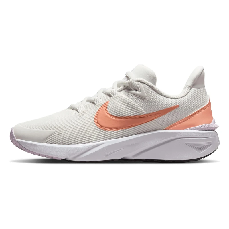 Nike Kids Nike Star Runner 4 NN (GS) Sneaker, Summit White/Apricot Agate-WHI, 6