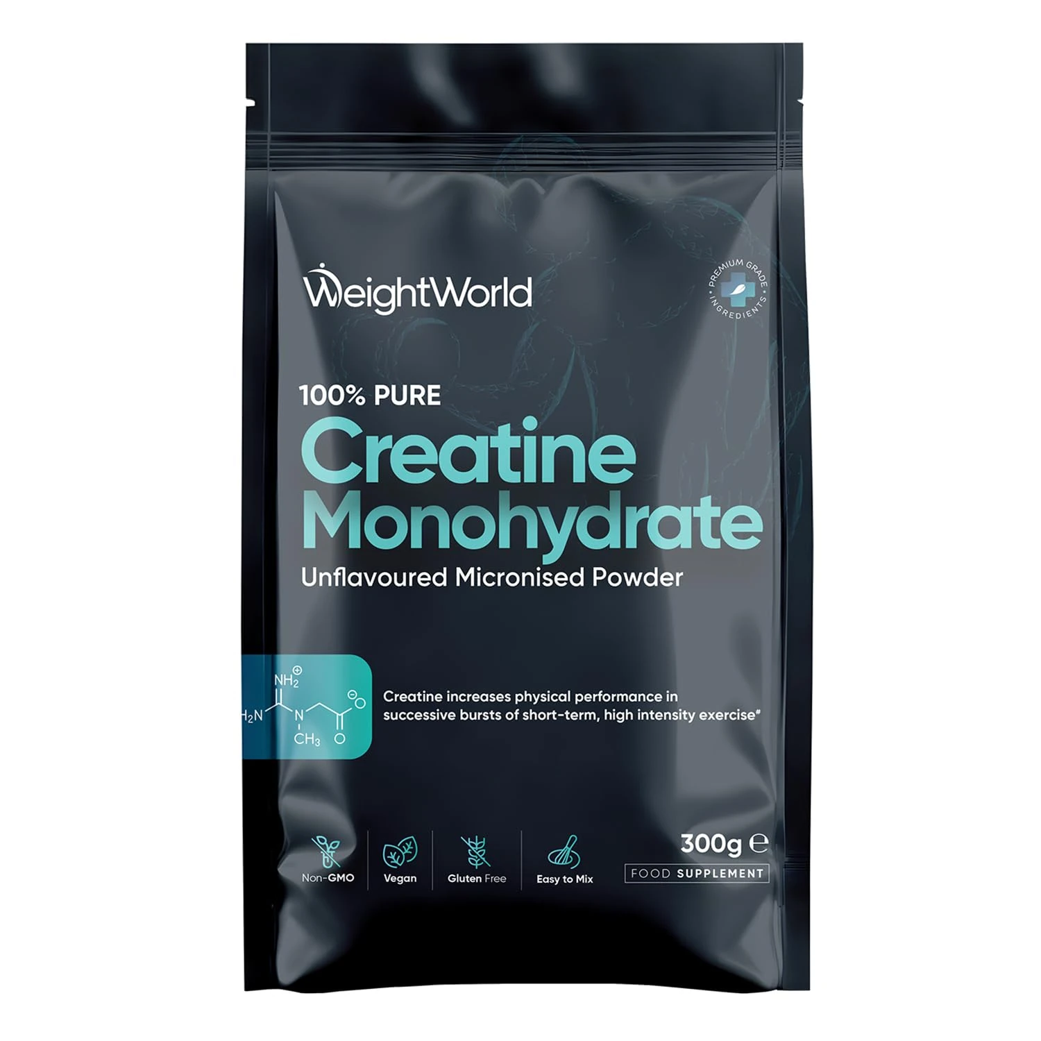 Creatine Monohydrate Powder 300g - 100 Servings - Pure Micronised Creatine Powder - 3+ Months Supply - Unflavoured, Vegan-Friendly, & Easy to Mix - Scoop Included - for Both Men & Women