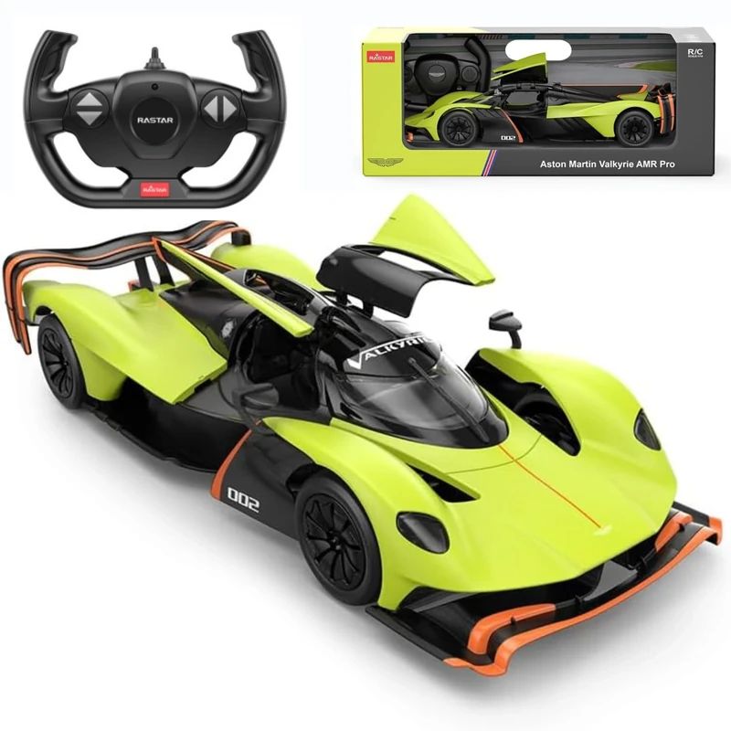 Aston Martin Valkyrie AMR Pro Remote Control Car Toy, 1:14 Scale, Officially Licensed, Light Green – Perfect On-Road RC Car for Boys and Girls
