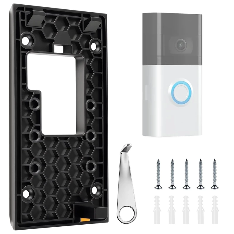 2024 Ring Doorbell Mount No Drill for New Battery Video Doorbell (2024 Release), Strong Adhesive Door Mount with Sticky Pad, Ring Doorbell Accessories