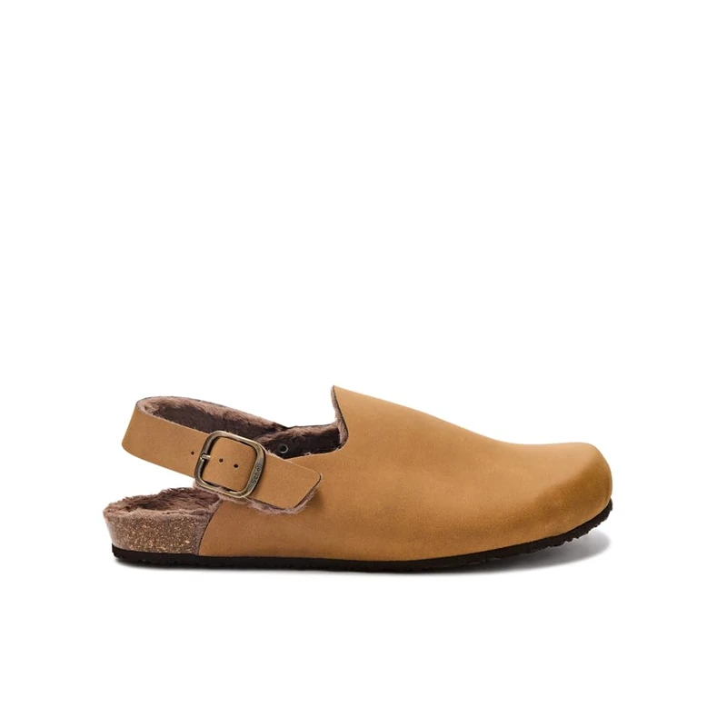 Scholl Men's Didier Clog Backstrap Mule, Taupe, 8.5 UK