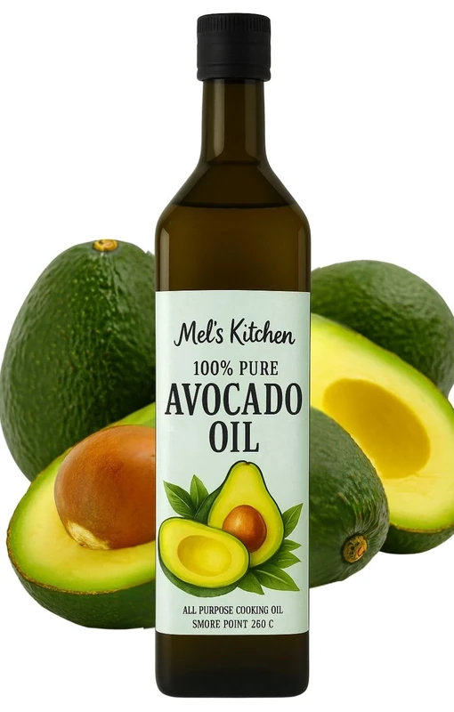 Mel's Kitchen 100% Pure Avocado Oil - 1 Litre in Glass Bottle | Natural, Refined and Bottled in UK | Good for Cooking, Drizzling & Dipping