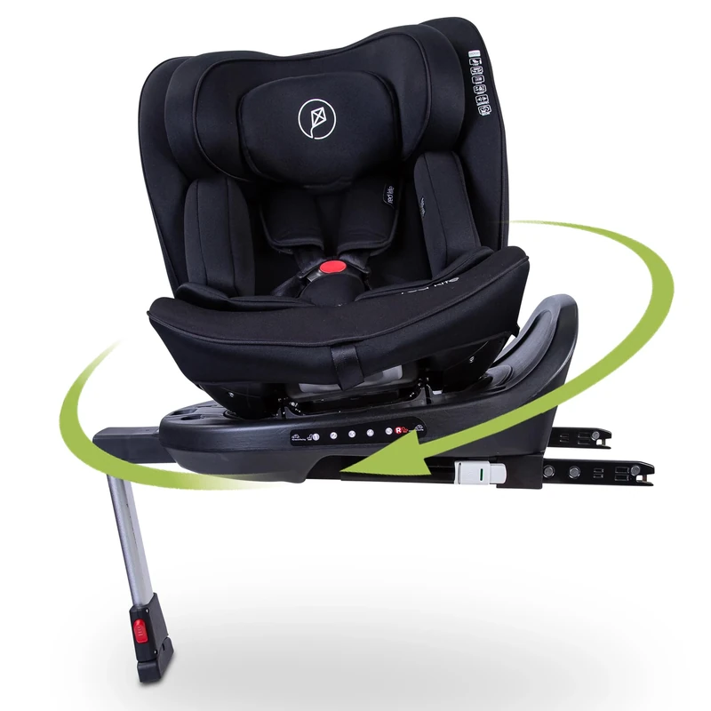 Red Kite Hoop 360 Rotating Car Seat R129 iSize - Black