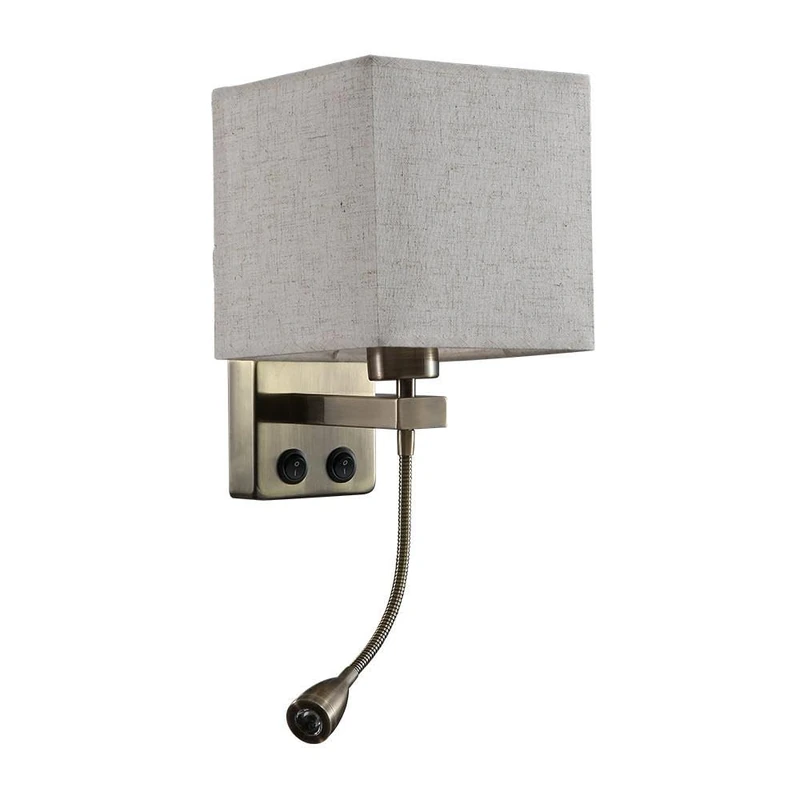 blendend Wall lamp 3w 4000k 1xe27 Double On Leather Beige 285lm 38x17x20cm - Ideal for Decorative and Functional Lighting in Any Space. - Image 1