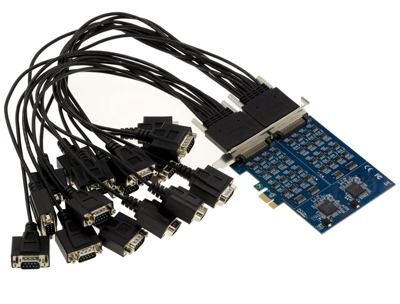 KALEA-INFORMATIQUE 16 Port RS422 RS485 Serial PCIe Controller Card with EXAR XR17V358 Dual Chipset RS-422 RS-485 Ports per DB9 Plug or Wire to Wire Terminal Block