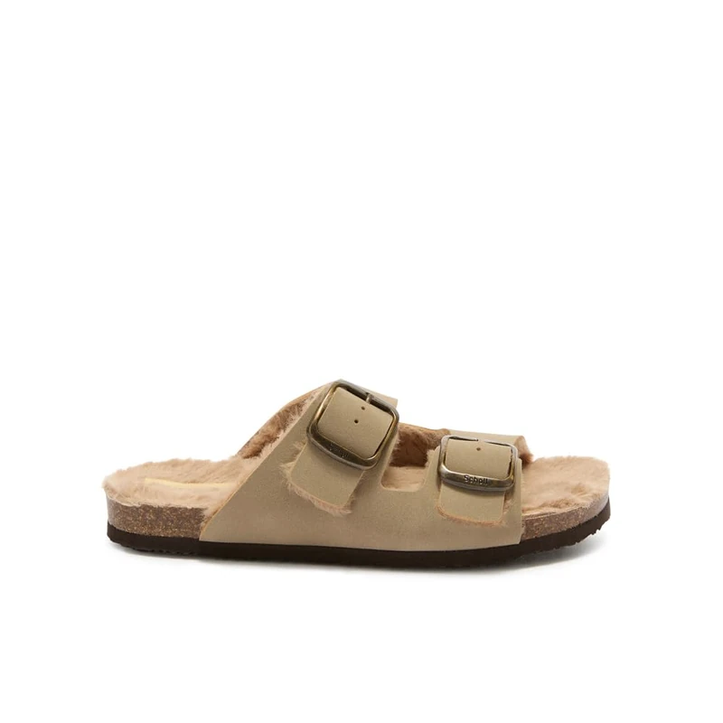 Scholl Women's Jackie 2 Straps Mule, Beige, 4 UK