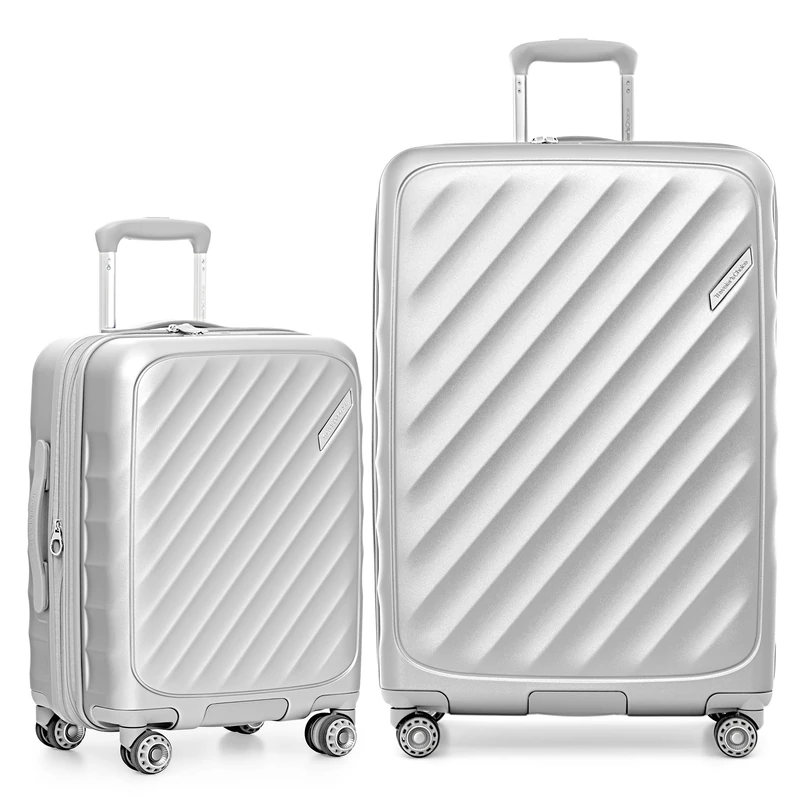 Traveler's Choice Elm, Matte Silver, 21" Carry-On, Elm Expandable Spinner Luggage Set
