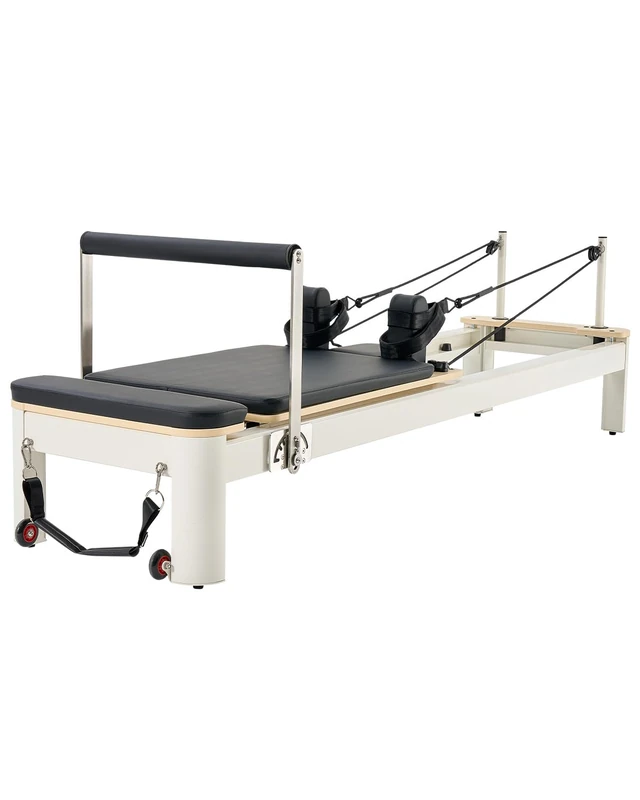 VEVOR Pilates Reformer Machine, Pilates Bed with Sitting Box, for Home Gym Studio Advanced Users & Beginners, Reformer Equipment with Dual Resistance- Spring & Cord, Up to 400 LBS