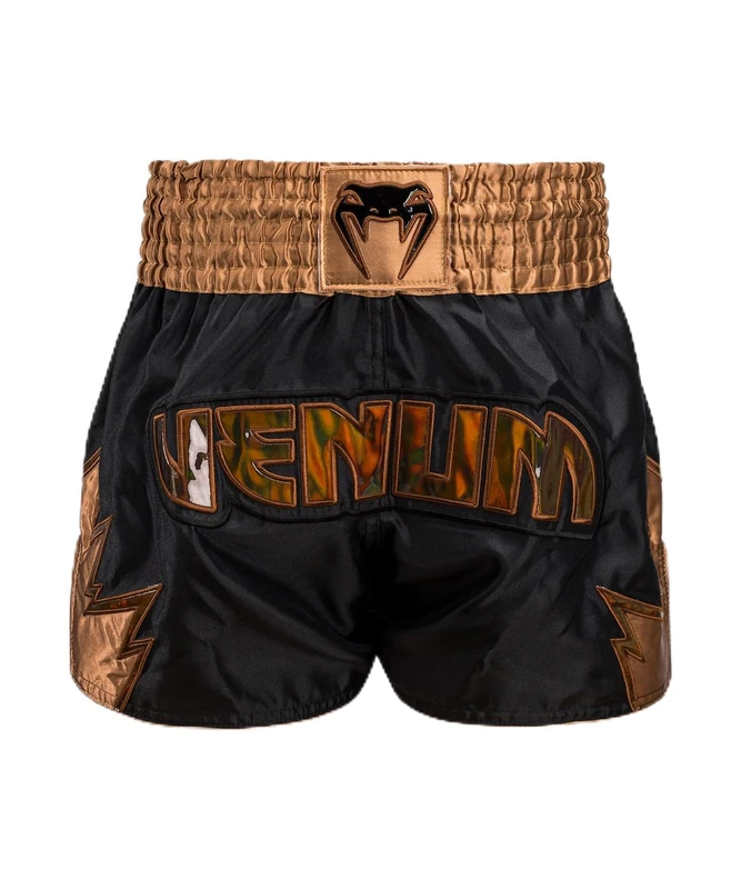 Venum Men's Inferno Kids Muay Thai Shorts, Deep Black/Copper, Large - Image 1