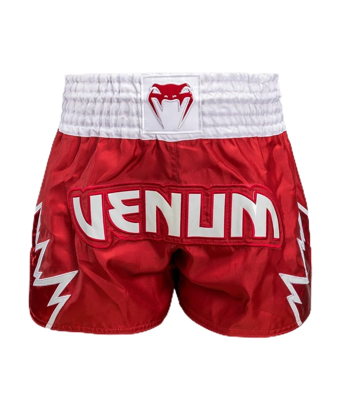 Venum Men's Inferno Kids Muay Thai Shorts, Cherry Red/Snow White, Medium