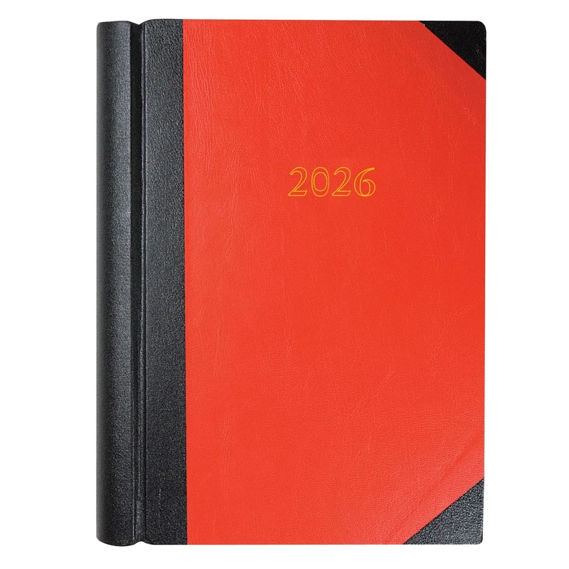 Collins - Desk - 2026 12 Month Calendar Year Planner, Two Page-A-Day Diary, A4 Hard Cover - Red (42.15-26)