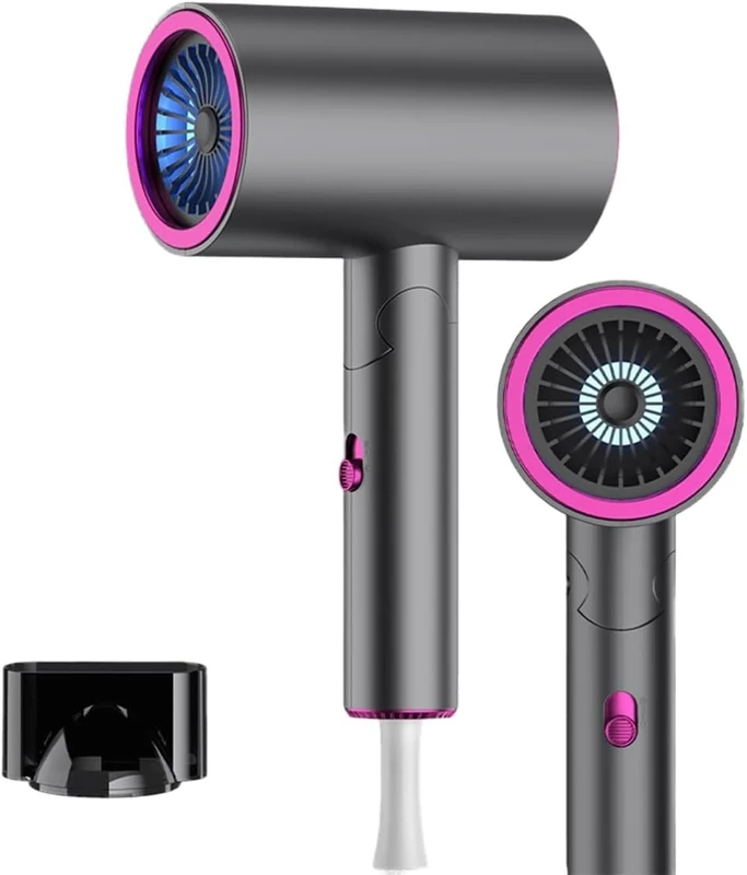 Foldable Travel Hair Dryer, Professional Hairdryer Low Noise Lightweight Blow Dryer for Curly Hair Concentrator with 2 Speed, Heat and Cool Setting for Women Men Home Salon Gift