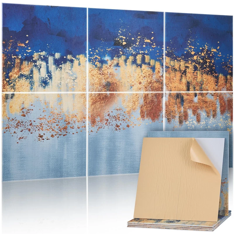VEVOR 6 Pack Art Acoustic Panels, 70.87 x 47.24 x 0.4 inch Soundproof Wall Tiles, Self Adhesive Decorative Sound Dampening Absorbing Boards for Home, Office, Studio, Gaming Room,Theater, Pastel