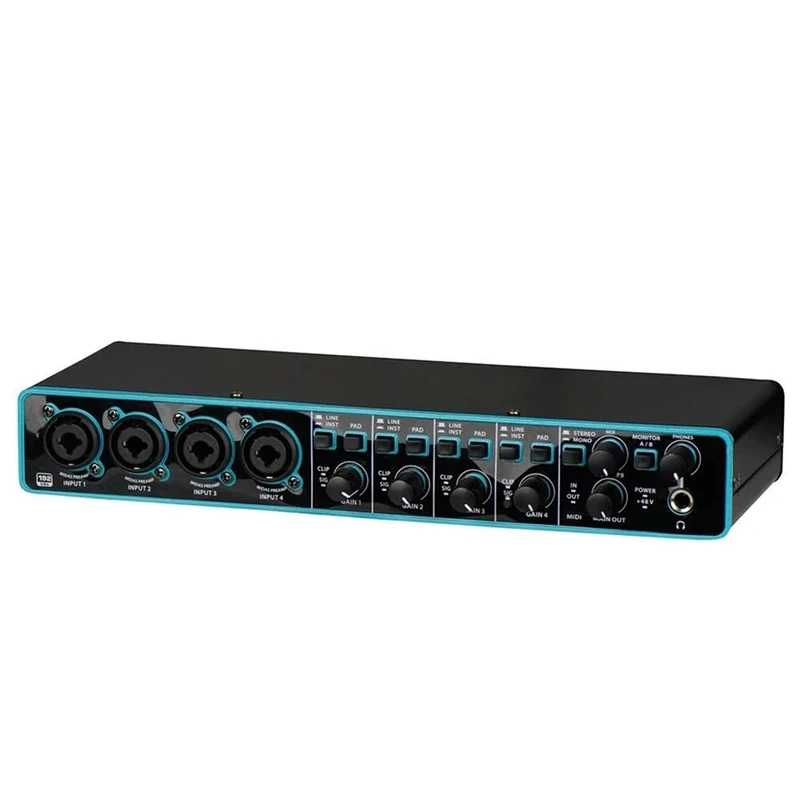 Runioney Audio Interface Sound Card Professional Usb Interface Studio Recording with Mic Preamplifier for Musical Instrument