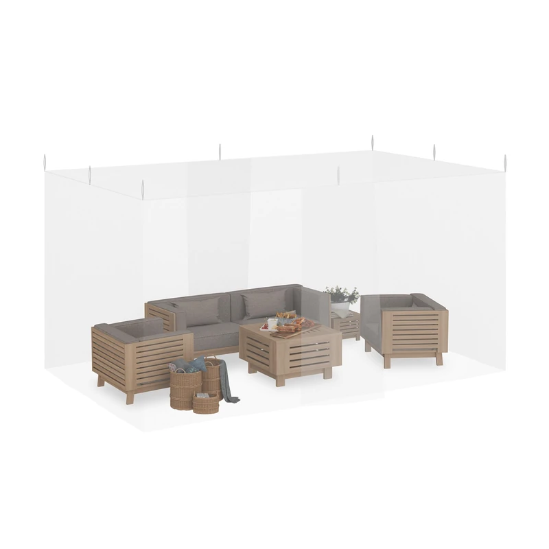 Relaxdays Mosquito Net, 250 x 300 x 500 cm, Fine Mesh, Indoor & Outdoor, Insect Protection, Fly Screen, Polyester, White
