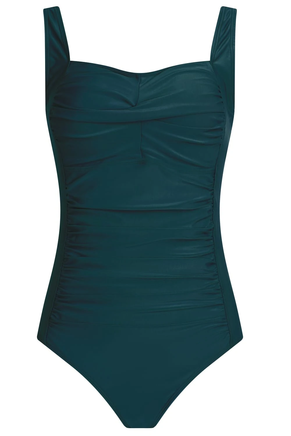 Aidotop Womens One Piece Swimsuit Tummy Control Swimwear with Retro Ruched Monokini Bathing Suits（118Dark Green,L）