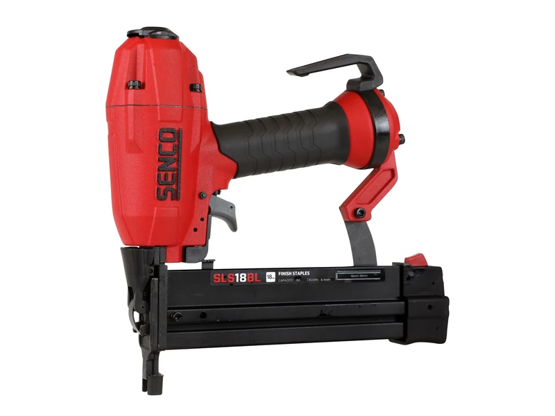 SENCO SLS18BL-L Narrow Crown Stapler – 18 Gauge - 12–38mm Staples - SemiPro Light‑Duty Stapler with Tool‑Free Depth Adjustment - EZ‑Clear Magazine & Case for Cabinets - Furniture & DIY