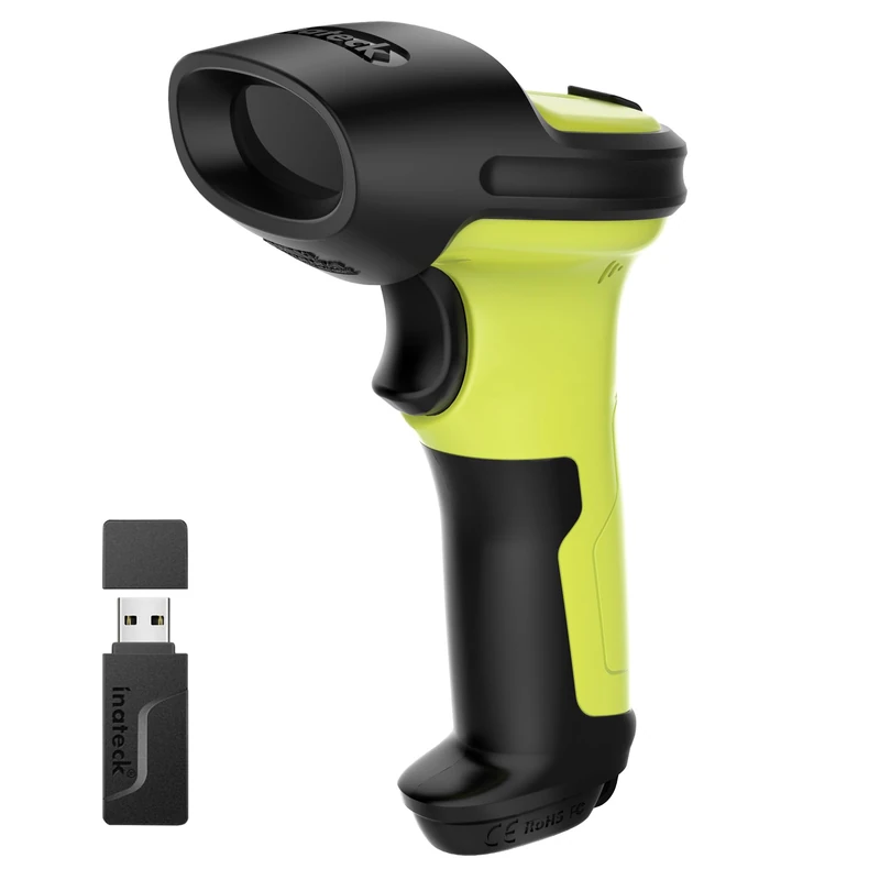 Inateck 2D Bluetooth Barcode Reader, Portable 1D 2D Wireless Barcode Reader, 1 Charge 180 Days Standby, Barcode Scanner with AI, App and SDK, BCST-72, Green