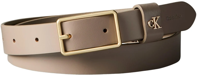 Calvin Klein Women's SQUARE BUCKLE CK LOOP 25MM BELT LV04F7050G Belts, BROWN (Desert Taupe), 90