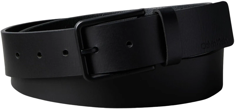 Calvin Klein Men's WARMTH BUCKLE SMOOTH 35MM LV04D7047G Belts, BLACK (Black/Matte Black), 130
