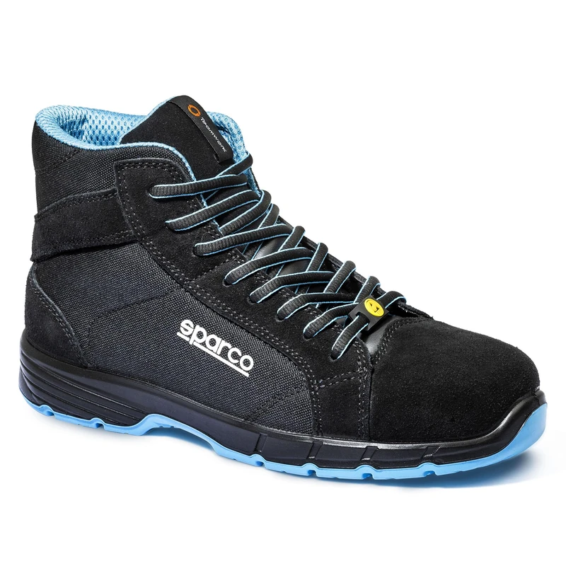 Sparco Horizon Unisex Adult Safety Shoes, Black Sky Blue, 7 UK