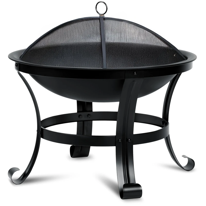 Berdsen Fire Bowl 60 cm Outdoor Fire Basket Garden Stainless Steel Powder Coated Black